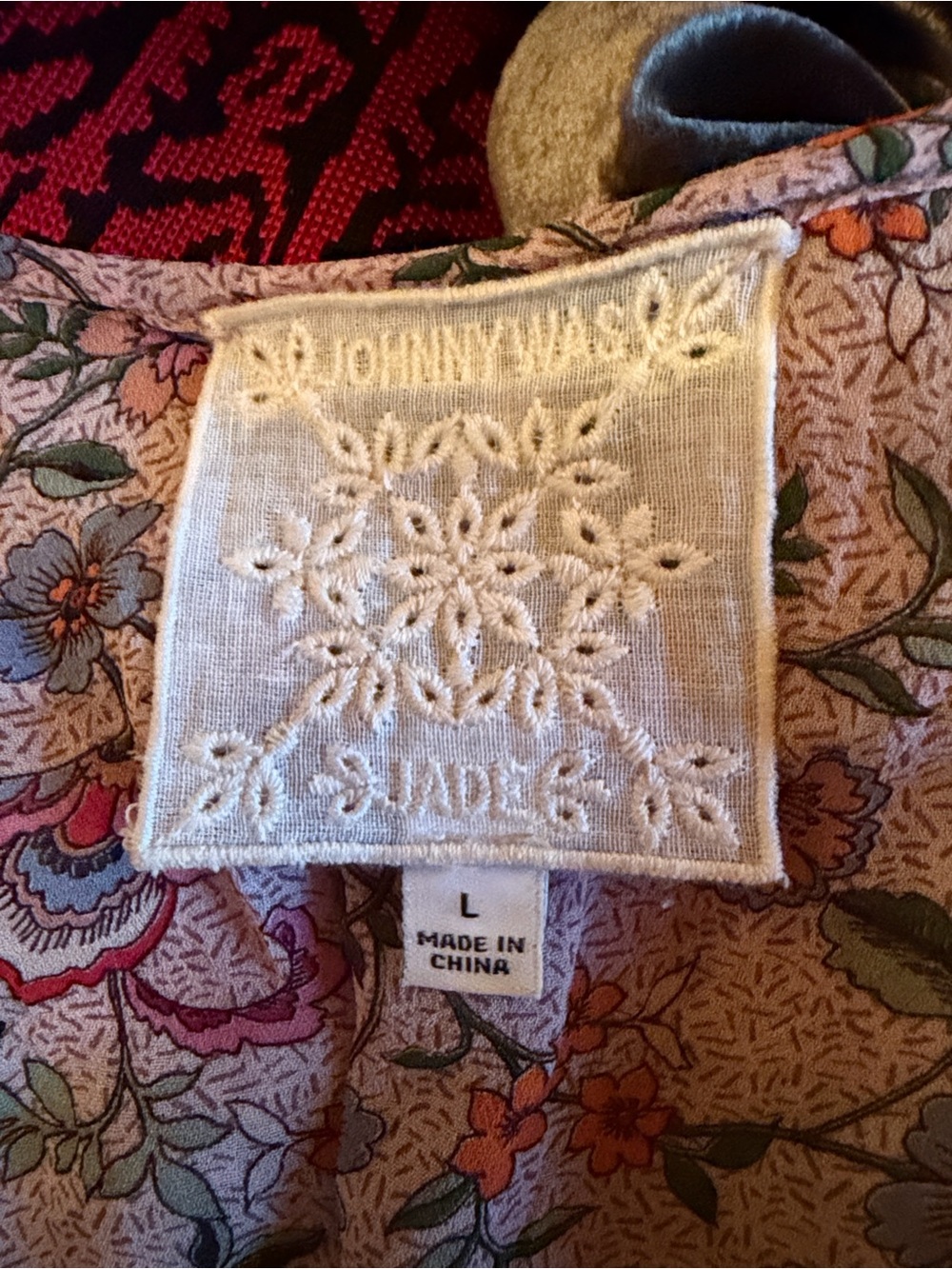 Johnny Was Jade Maha Mini Dress Tunic Smocked Long Sleeve Floral with Border - Picture 5 of 11